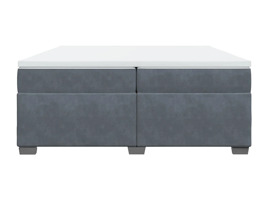 Cama box spring con colchón terciopelo gris oscuro 200x200 cm