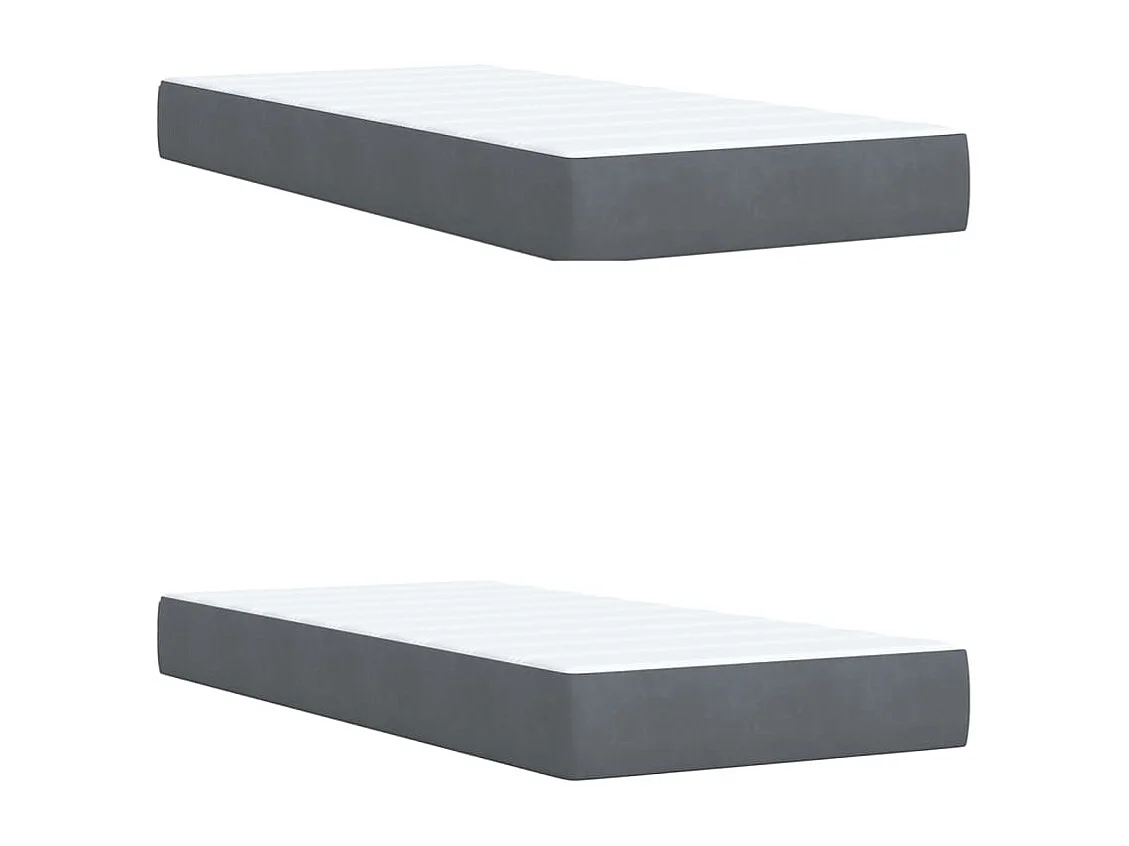 Cama box spring con colchón terciopelo gris oscuro 200x200 cm