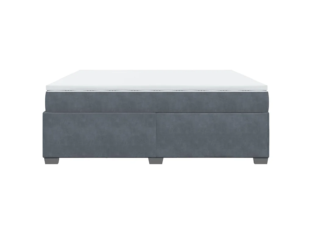 Boxspring met matras fluweel donkergrijs 200x200 cm