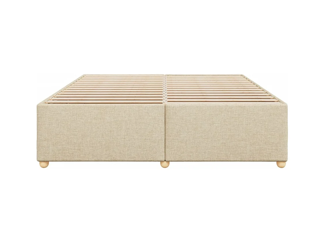 Cadre de lit sans matelas crème 200x200 cm tissu