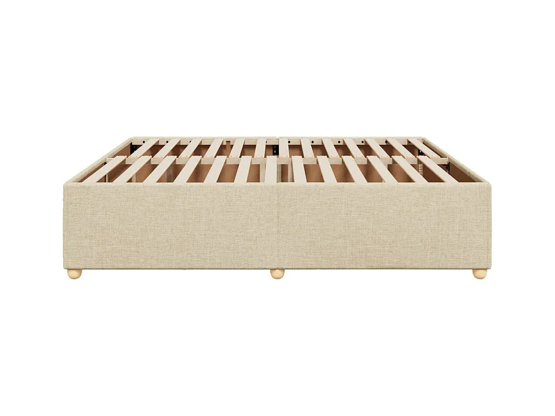 Cadre de lit sans matelas crème 200x200 cm tissu