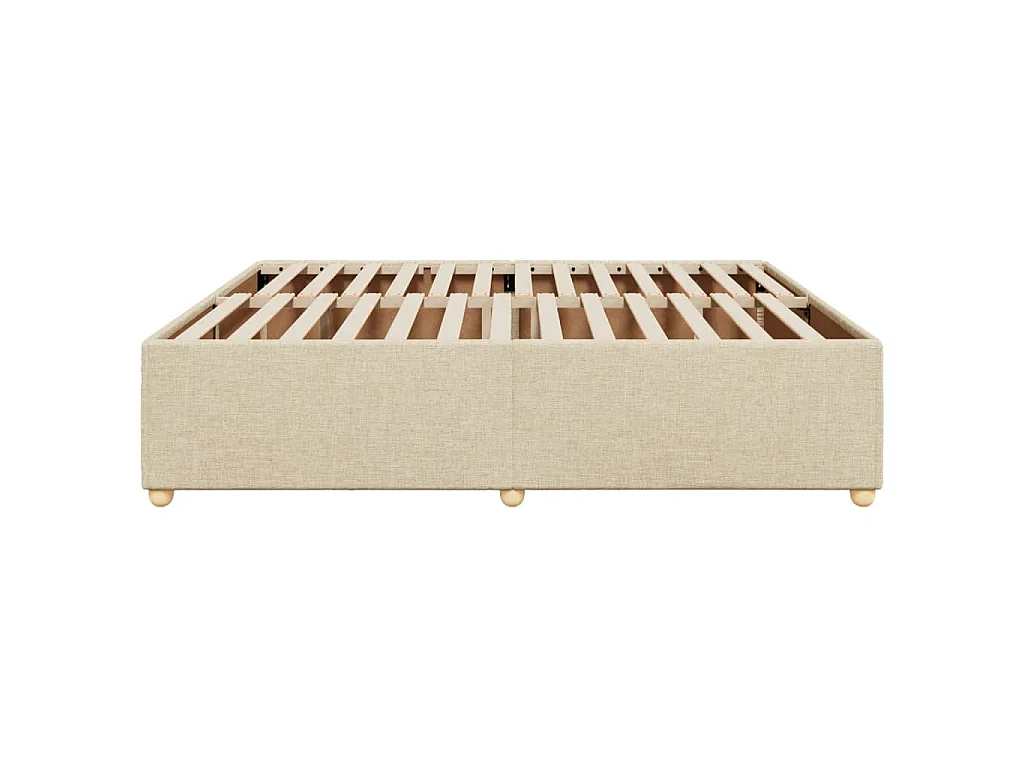 Cadre de lit sans matelas crème 200x200 cm tissu