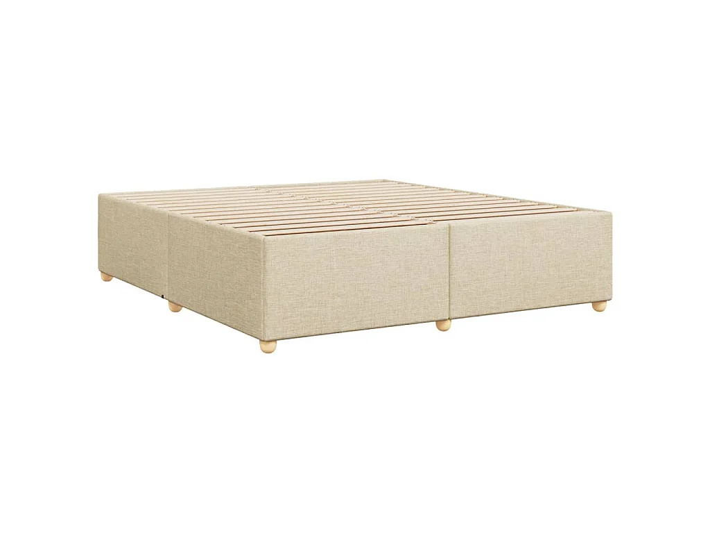 Cadre de lit sans matelas crème 200x200 cm tissu