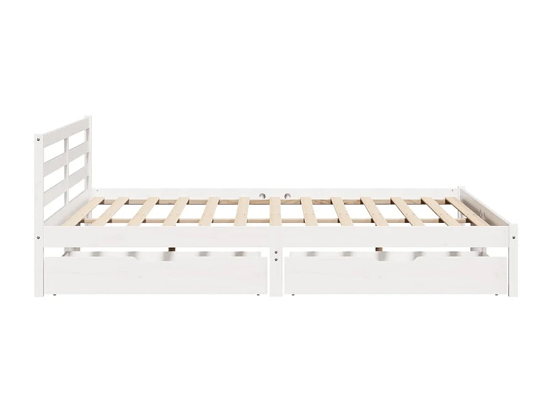 Bedframe zonder matras massief grenenhout wit 200x200 cm