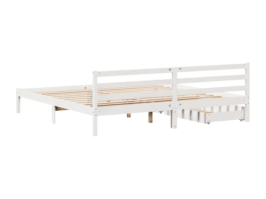 Bedframe zonder matras massief grenenhout wit 200x200 cm