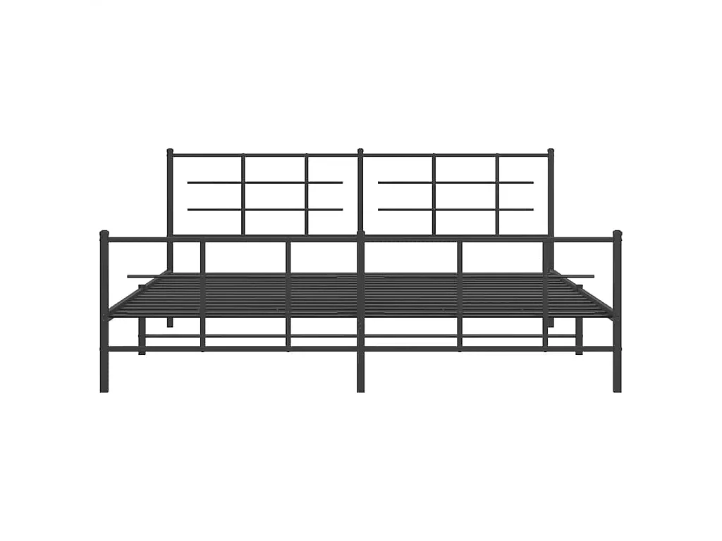 Bedframe met hoofd- en voeteneinde metaal zwart 193x203 cm