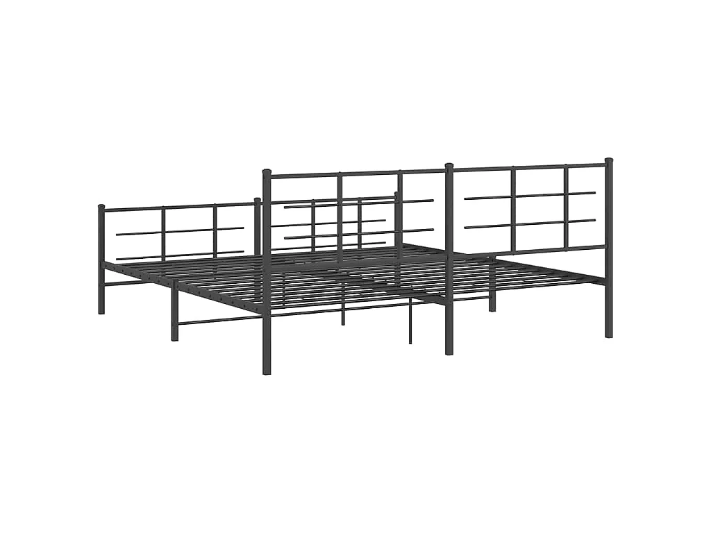 Bedframe met hoofd- en voeteneinde metaal zwart 193x203 cm