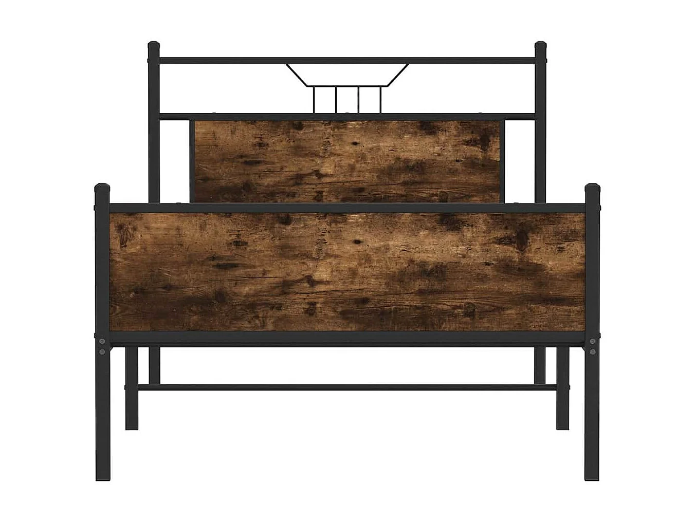 Estrutura de cama sem colchão 107x203 cm carvalho fumado