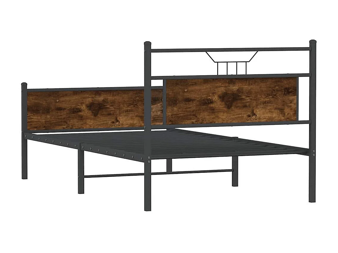 Bettgestell ohne Matratze Räuchereiche 107x203 cm Holzwerkstoff