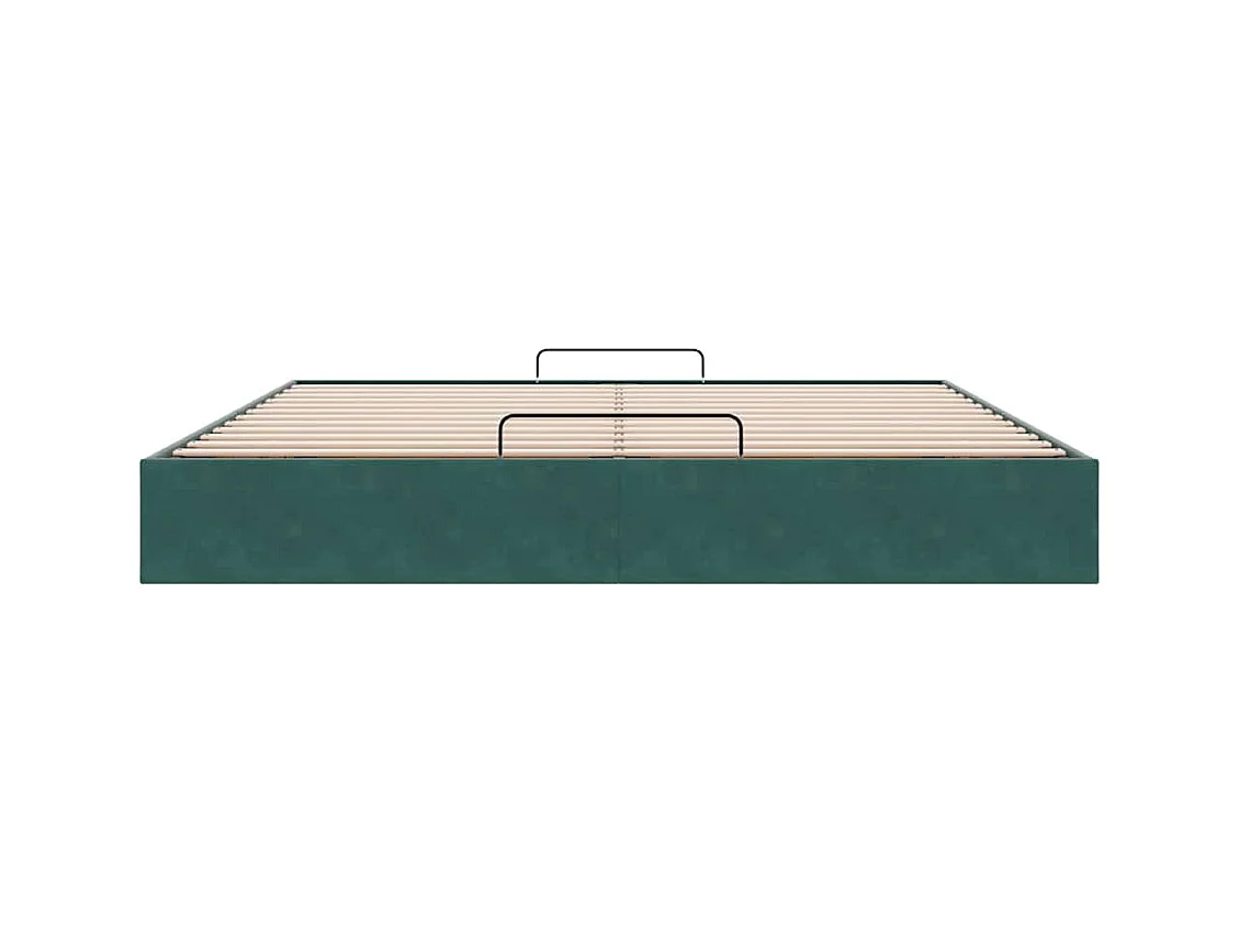 Cadre de lit ottoman sans matelas vert foncé 200x200 cm velours