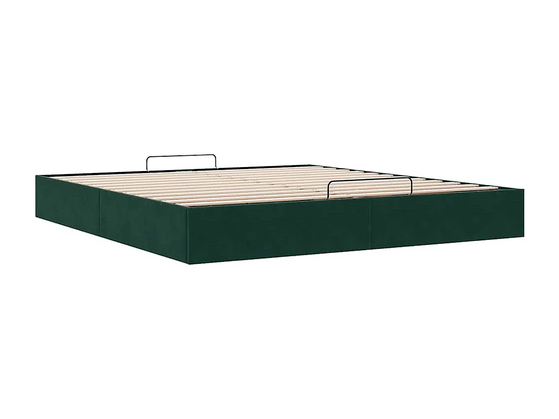 Cadre de lit ottoman sans matelas vert foncé 200x200 cm velours