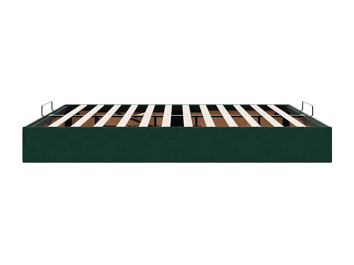 Cadre de lit ottoman sans matelas vert foncé 200x200 cm velours