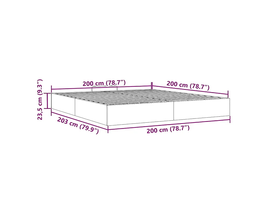 Estrutura de cama otomana sem colchão 200x200 cm verde escuro