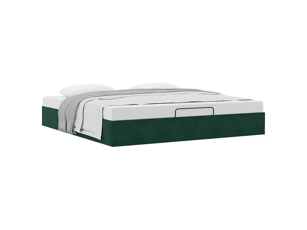 Estrutura de cama otomana sem colchão 200x200 cm verde escuro
