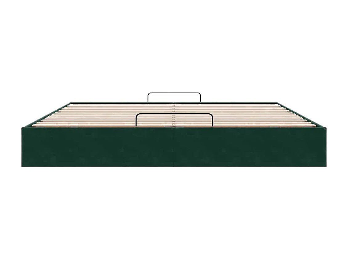 Estrutura de cama otomana sem colchão 200x200 cm verde escuro