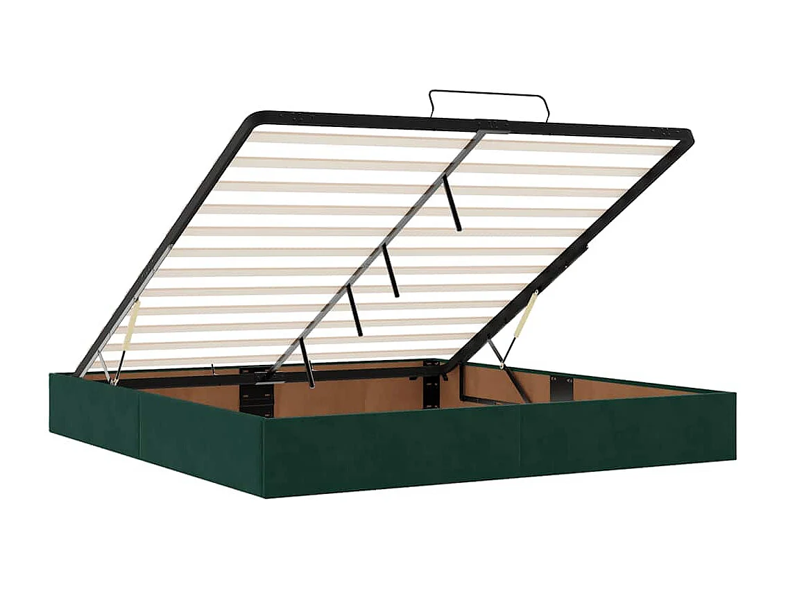Estrutura de cama otomana sem colchão 200x200 cm verde escuro