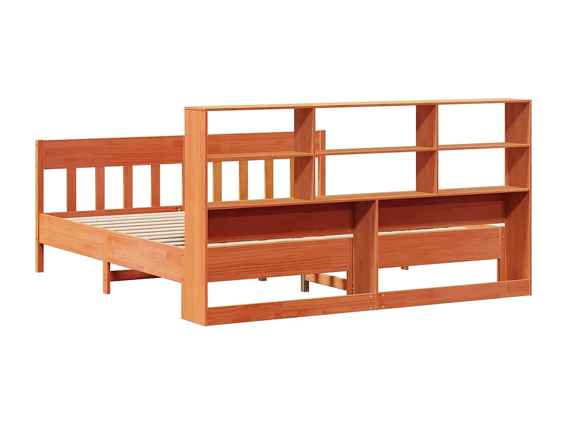 Bedframe zonder matras massief grenenhout wasbruin 200x200 cm