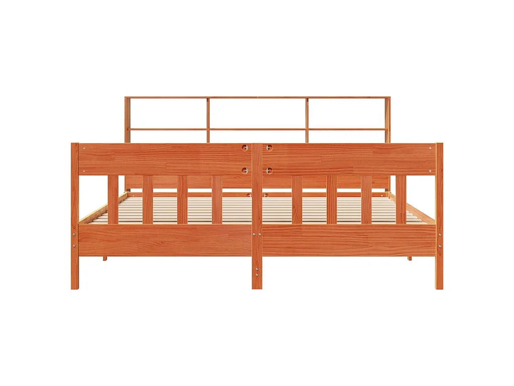 Bedframe zonder matras massief grenenhout wasbruin 200x200 cm