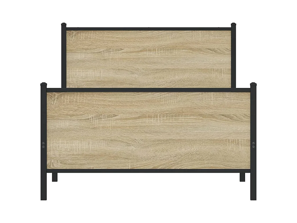 Cadre de lit en métal sans matelas chêne sonoma 107x203 cm
