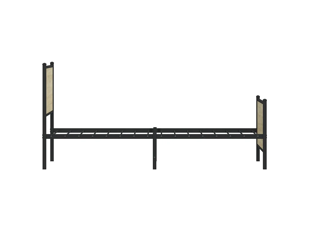 Cadre de lit en métal sans matelas chêne sonoma 107x203 cm