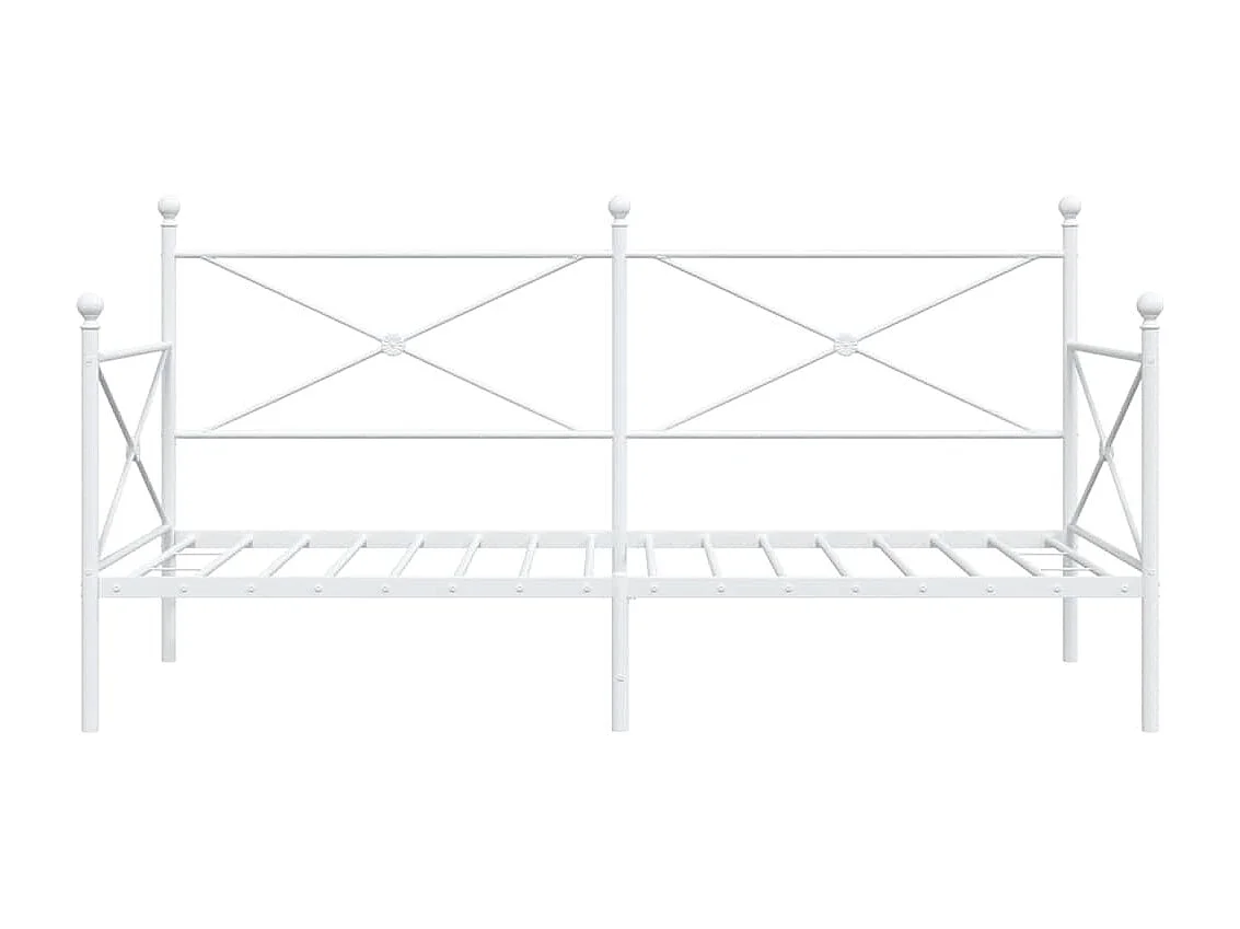 Lit de repos sans matelas blanc 107x203 cm acier