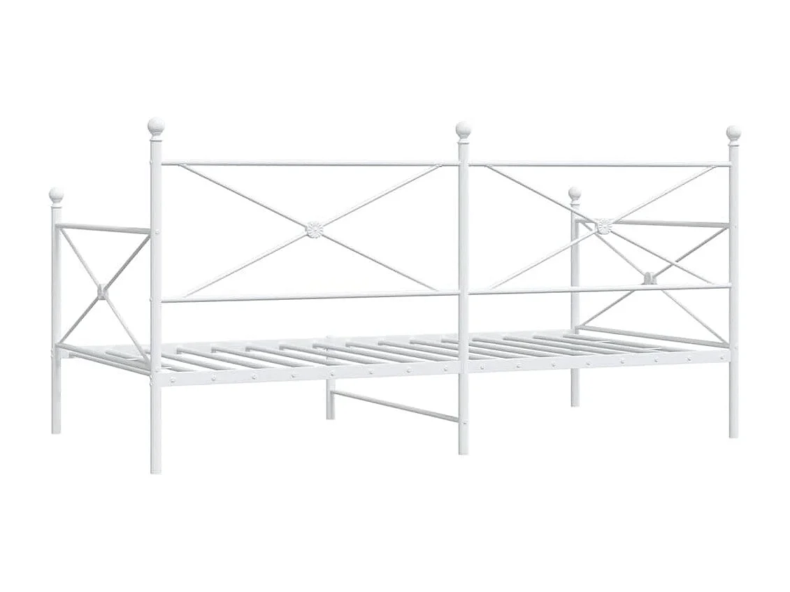 Lit de repos sans matelas blanc 107x203 cm acier