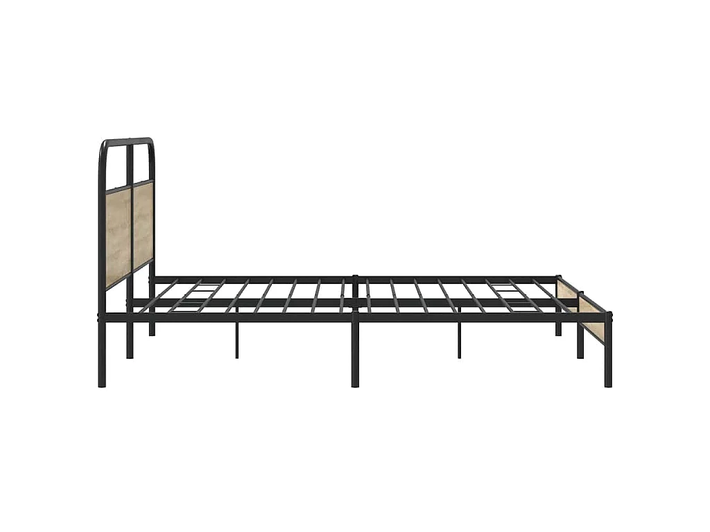 Estructura de cama sin colchón metal roble ahumado 193x203 cm