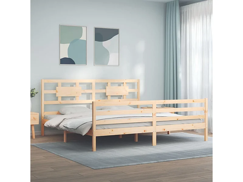 Cadre de lit sans matelas 200x200 cm bois massif