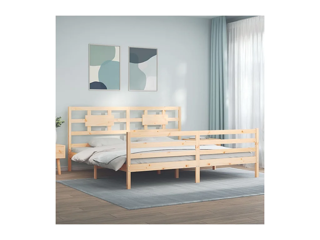 Cadre de lit sans matelas 200x200 cm bois massif