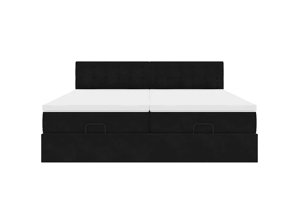 Ottoman bed met matrassen en LED's 200x200cm fluweel zwart