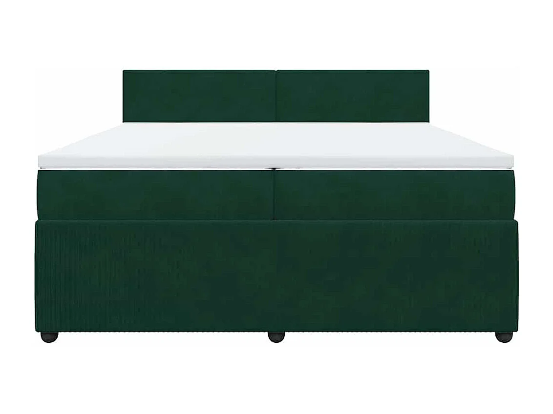 Sommier à lattes de lit et matelas Vert foncé 200x200cm Velours