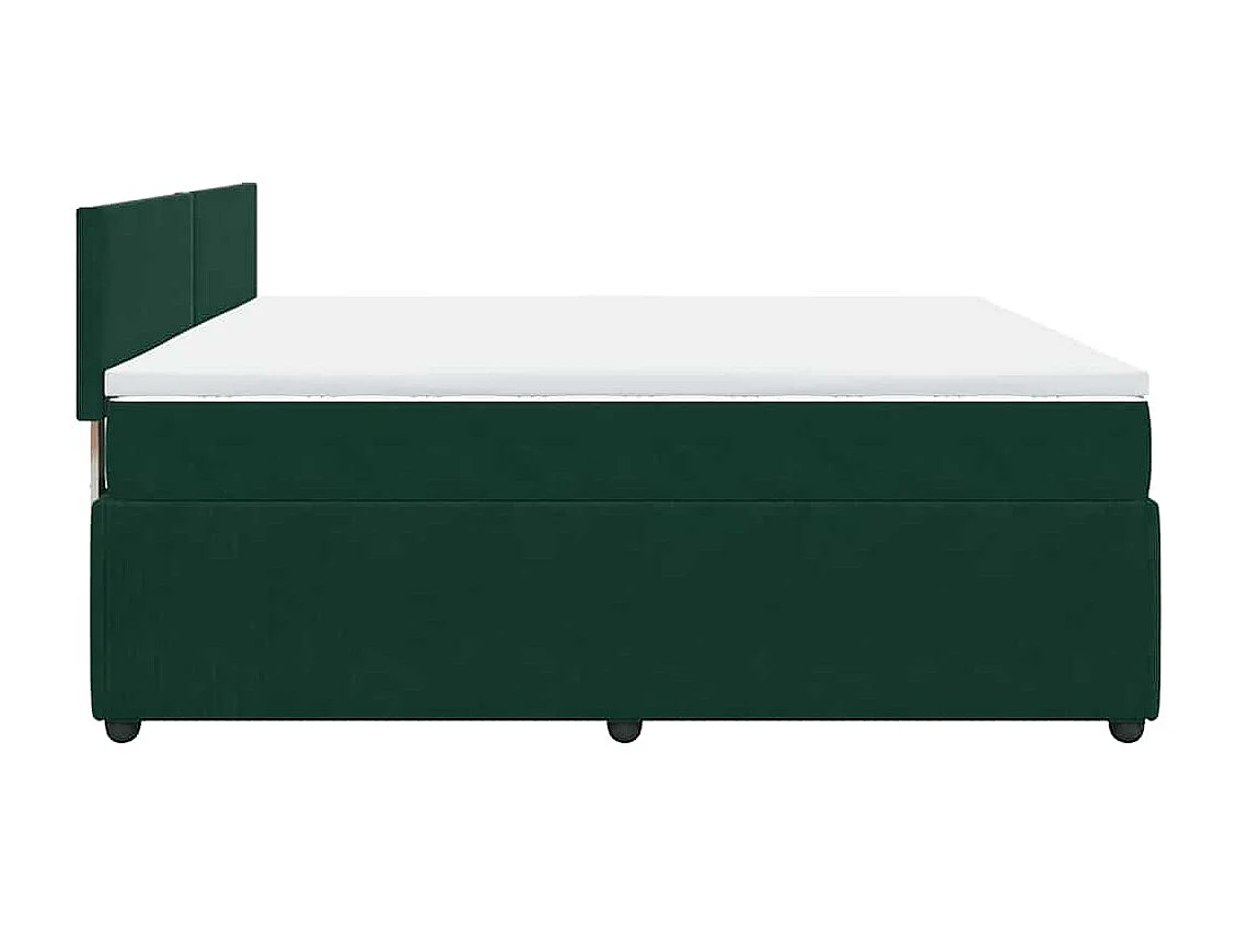 Sommier à lattes de lit et matelas Vert foncé 200x200cm Velours