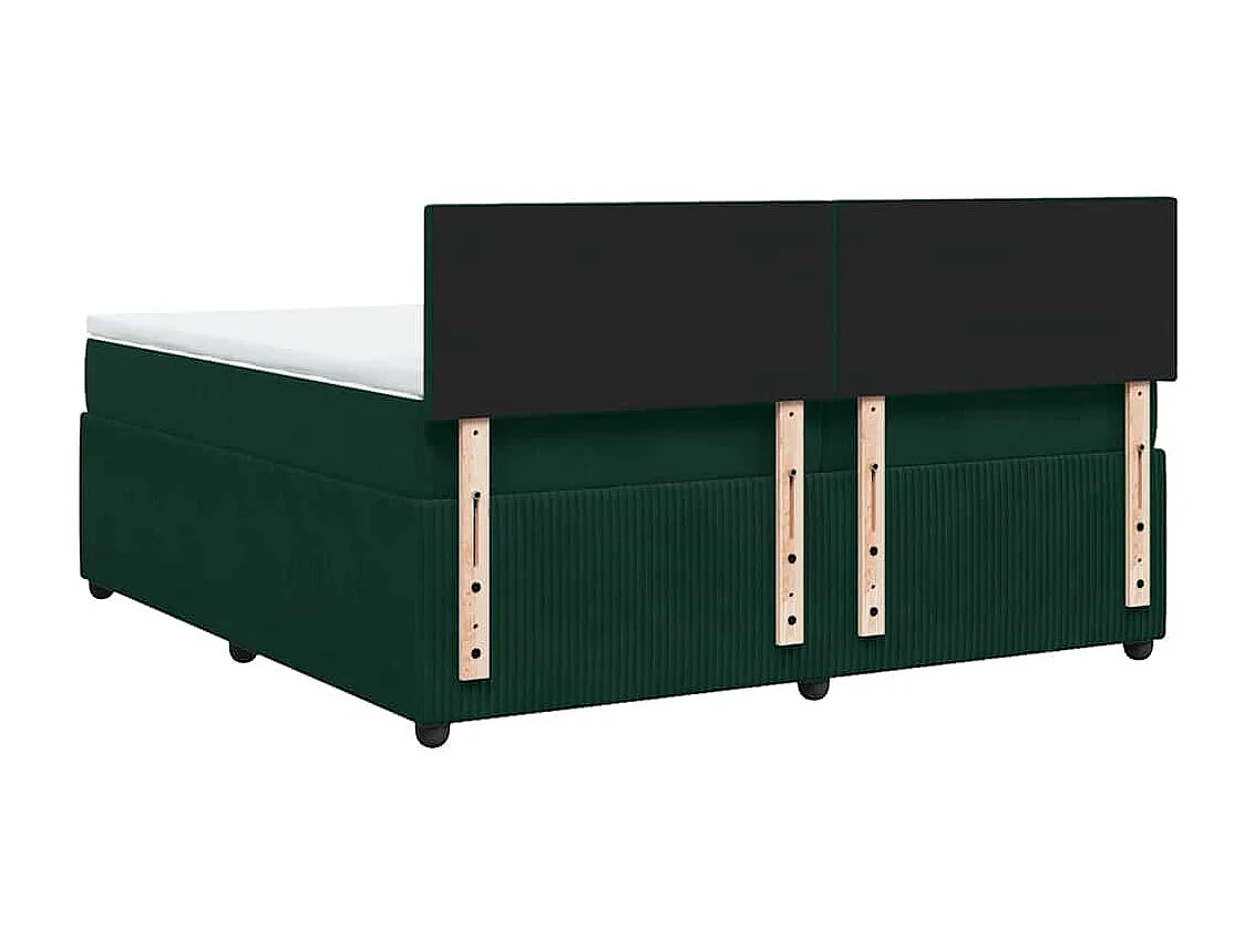 Sommier à lattes de lit et matelas Vert foncé 200x200cm Velours