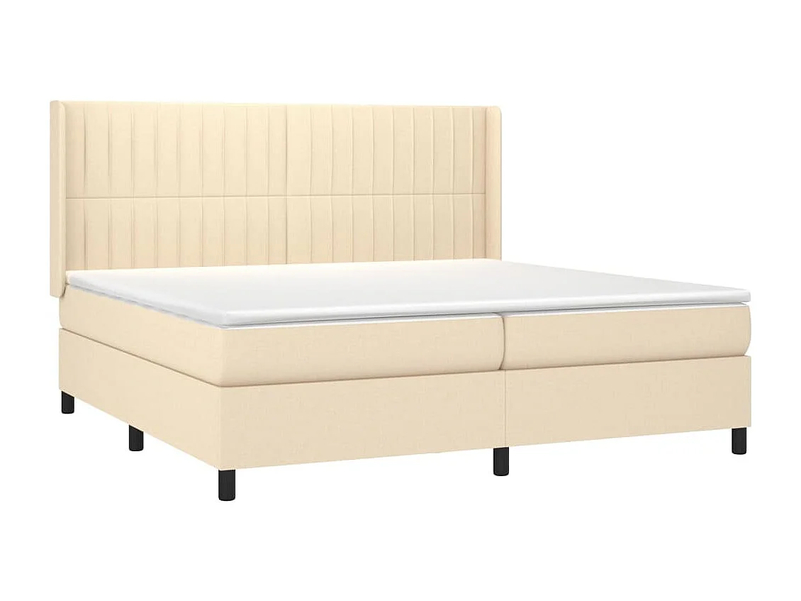 Boxspringbett mit Matratze & LED Creme 200x200 cm Stoff