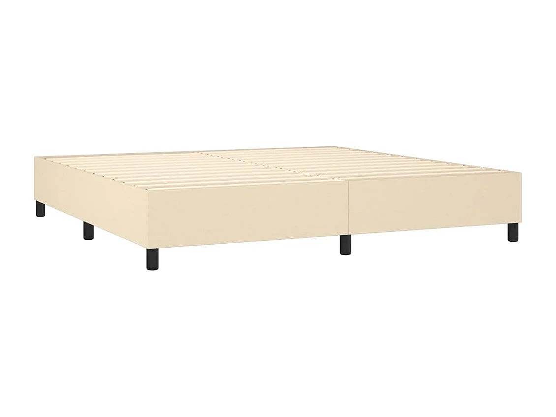 Boxspringbett mit Matratze & LED Creme 200x200 cm Stoff