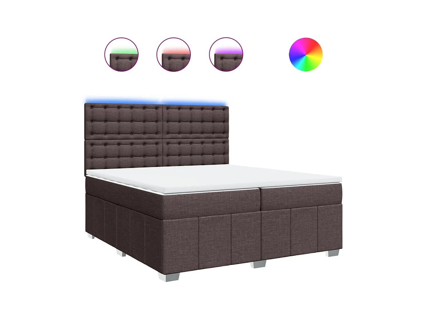 Sommier à lattes de lit avec matelas Marron foncé 200x200 cm