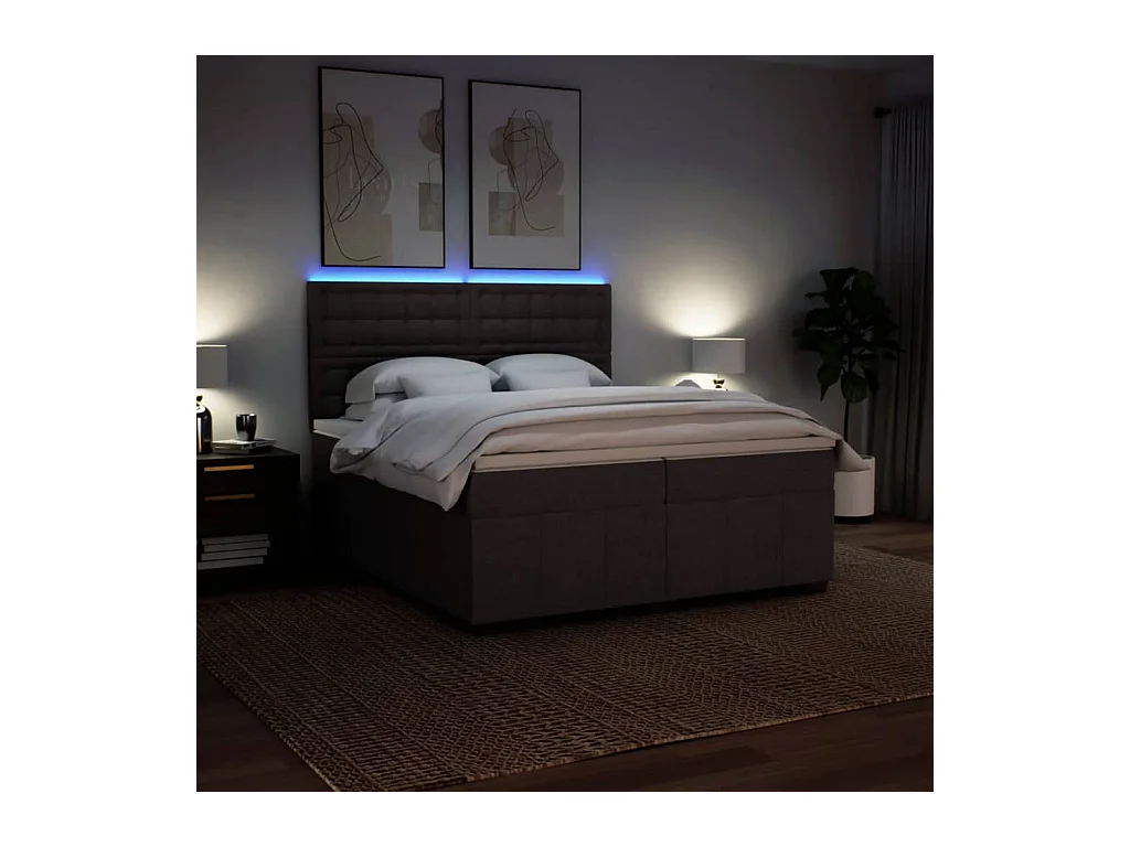 Sommier à lattes de lit avec matelas Marron foncé 200x200 cm