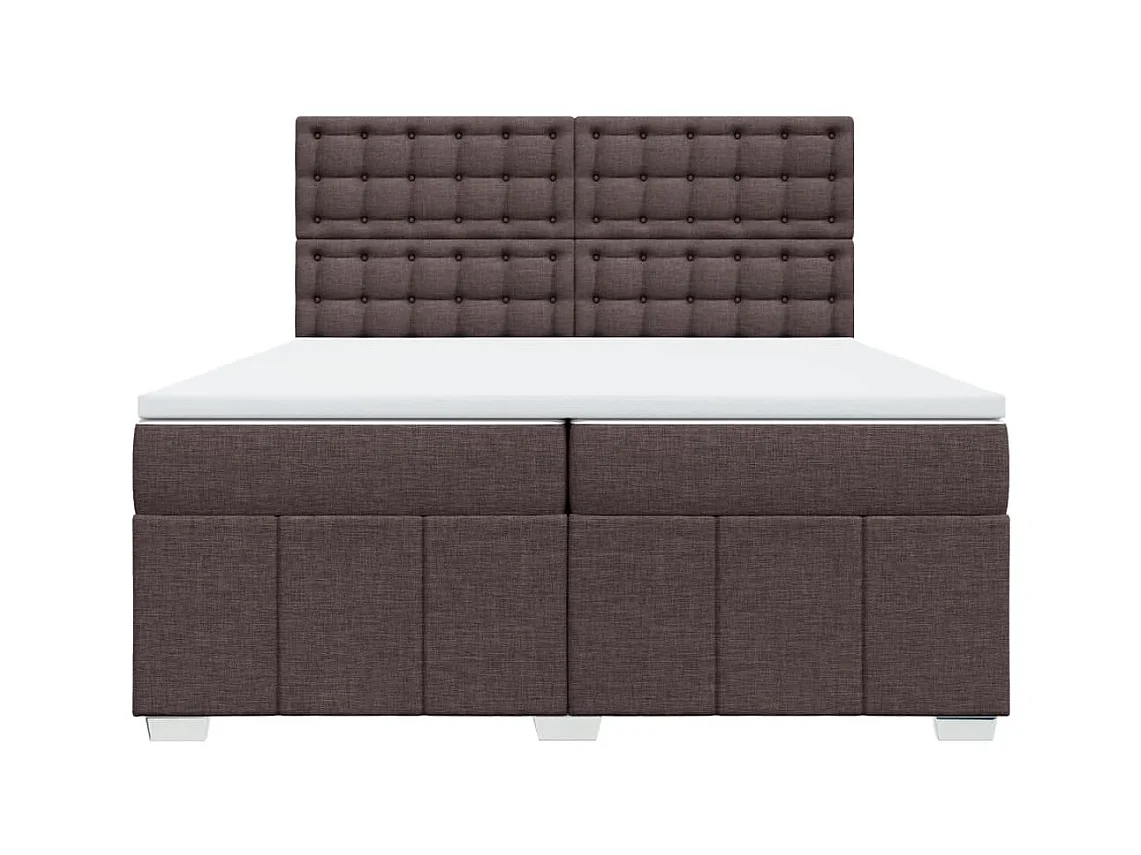 Sommier à lattes de lit avec matelas Marron foncé 200x200 cm