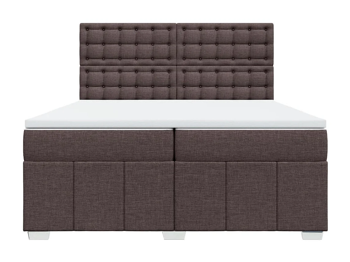 Sommier à lattes de lit avec matelas Marron foncé 200x200 cm