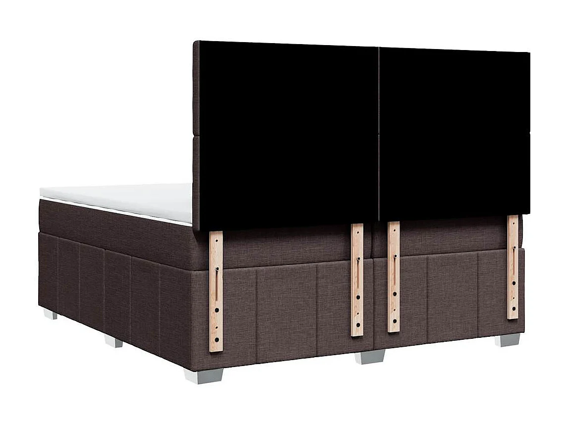 Sommier à lattes de lit avec matelas Marron foncé 200x200 cm