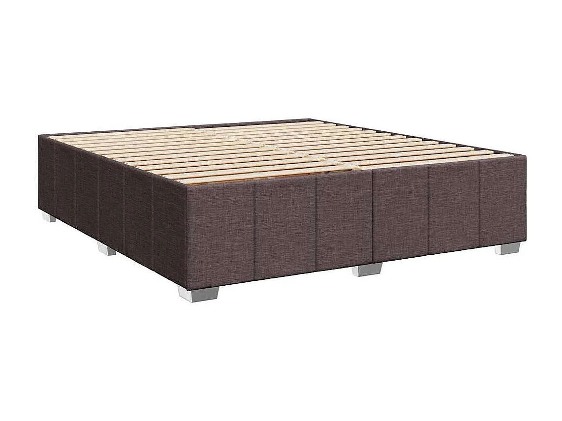 Sommier à lattes de lit avec matelas Marron foncé 200x200 cm