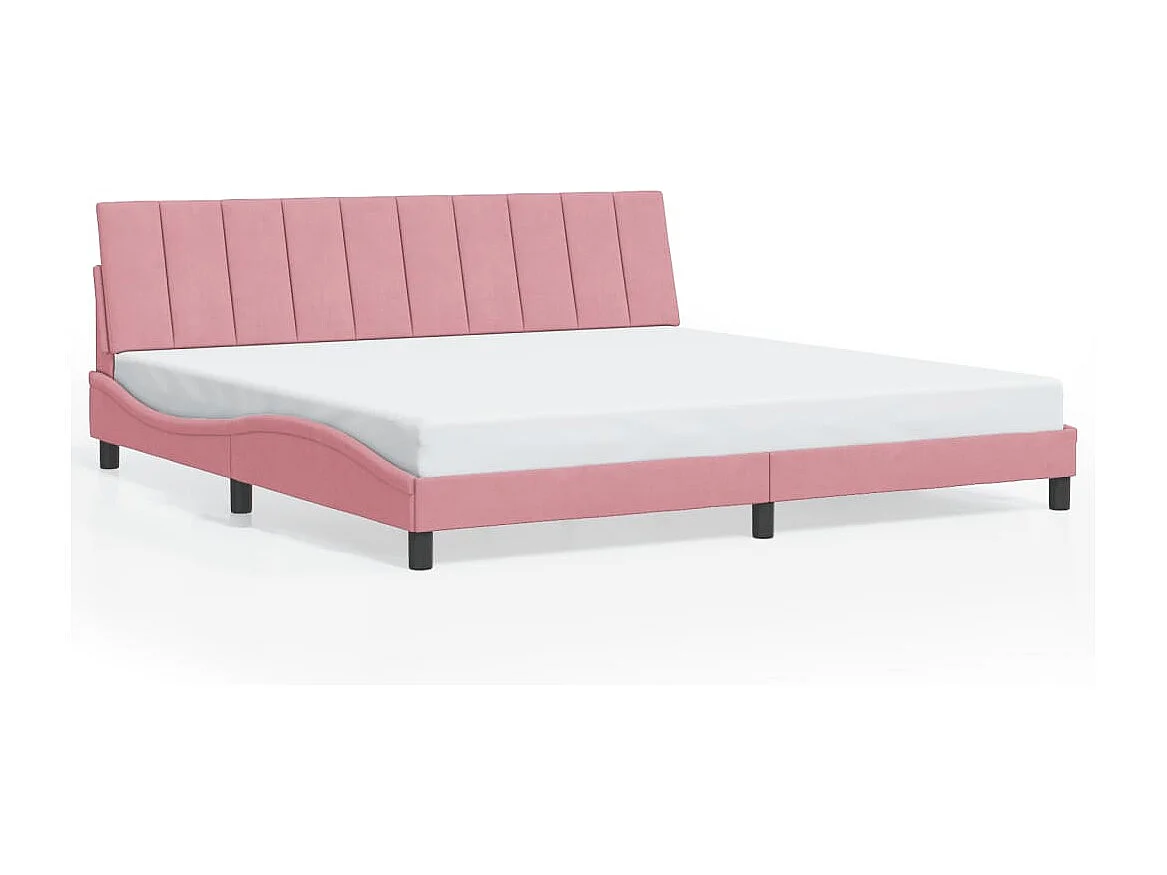 Estrutura de cama com LED sem colchão Hanko 200x200 cm veludo rosa