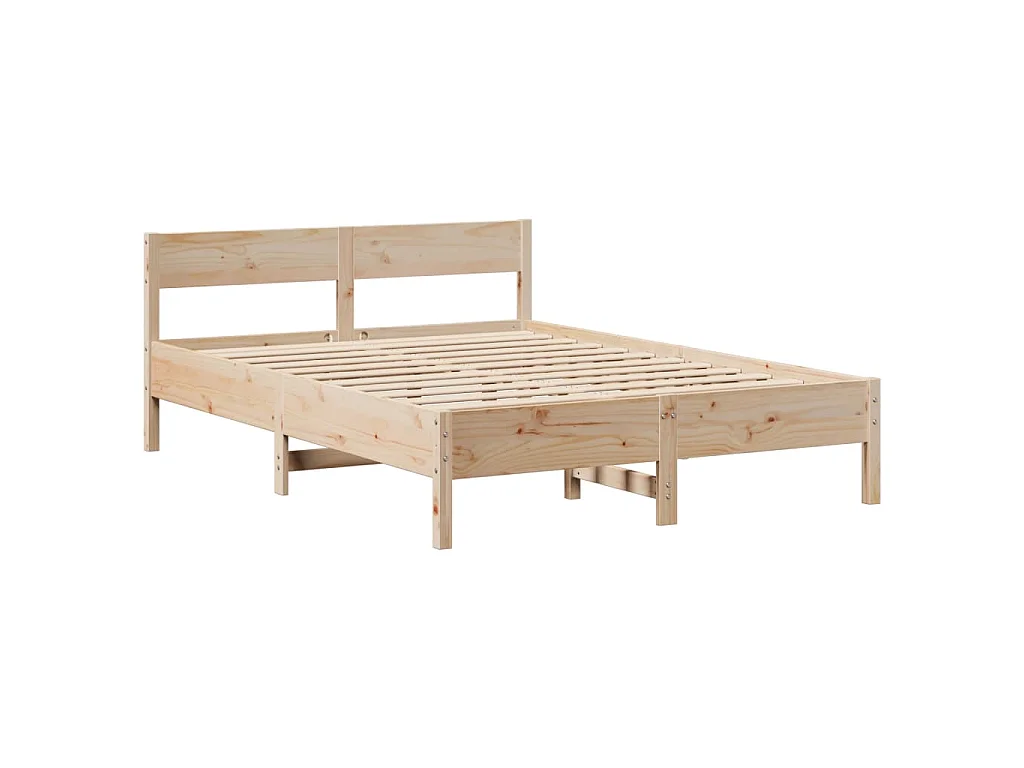 Cama sem colchão 150x200 cm madeira de pinho maciça