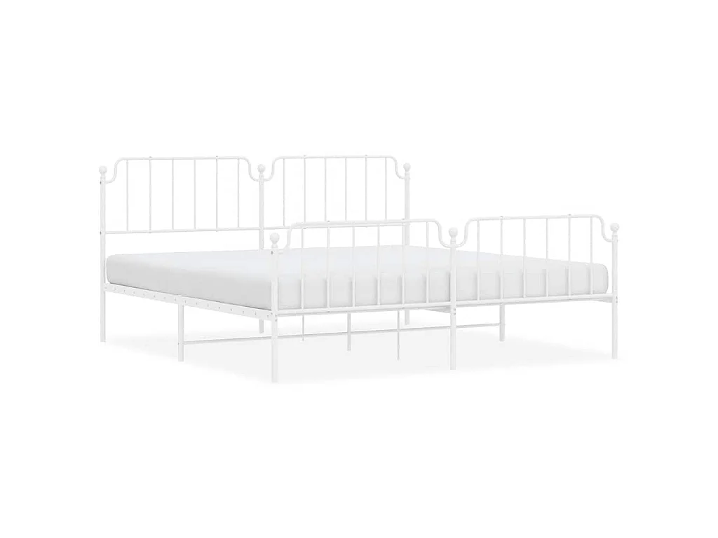 Estructura cama sin colchón con estribo metal blanco 193x203 cm