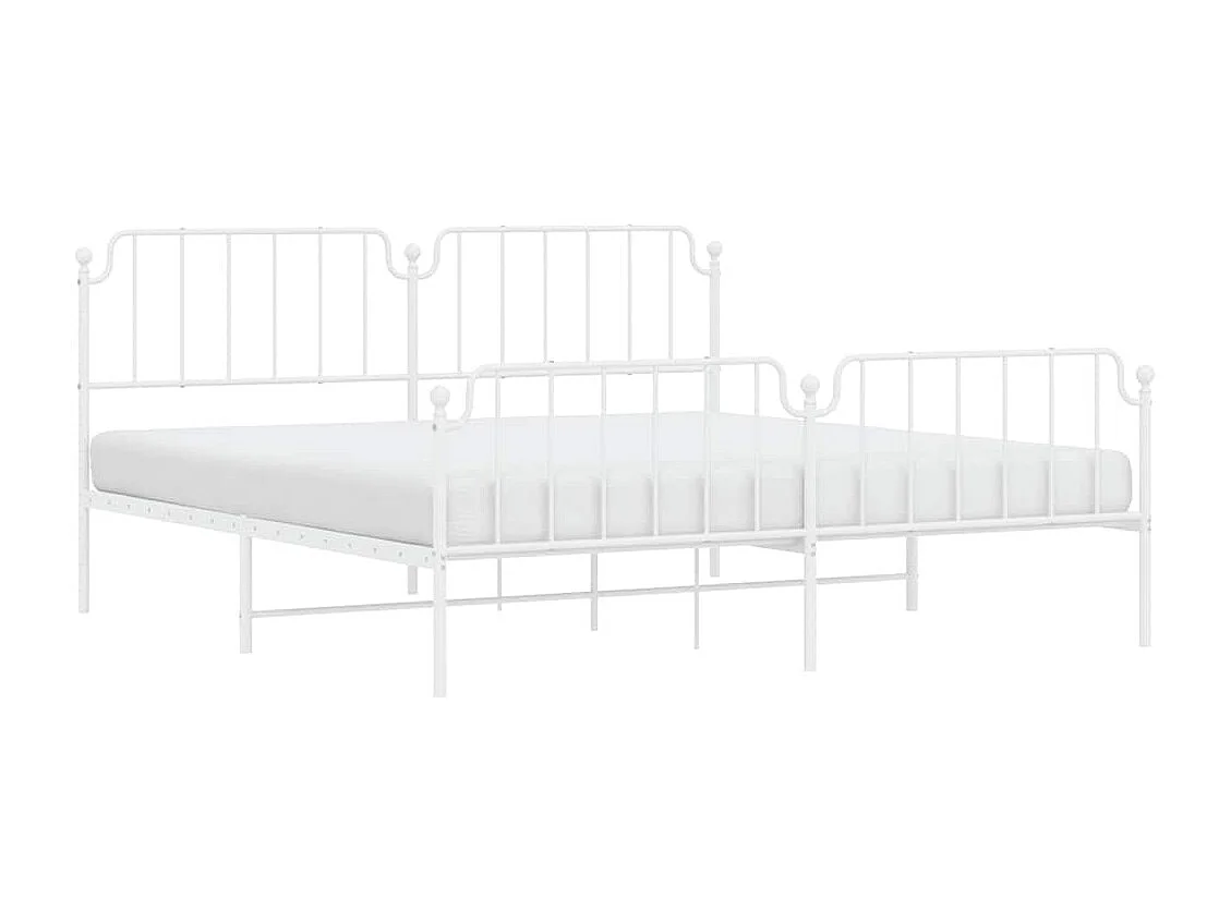 Estructura cama sin colchón con estribo metal blanco 193x203 cm