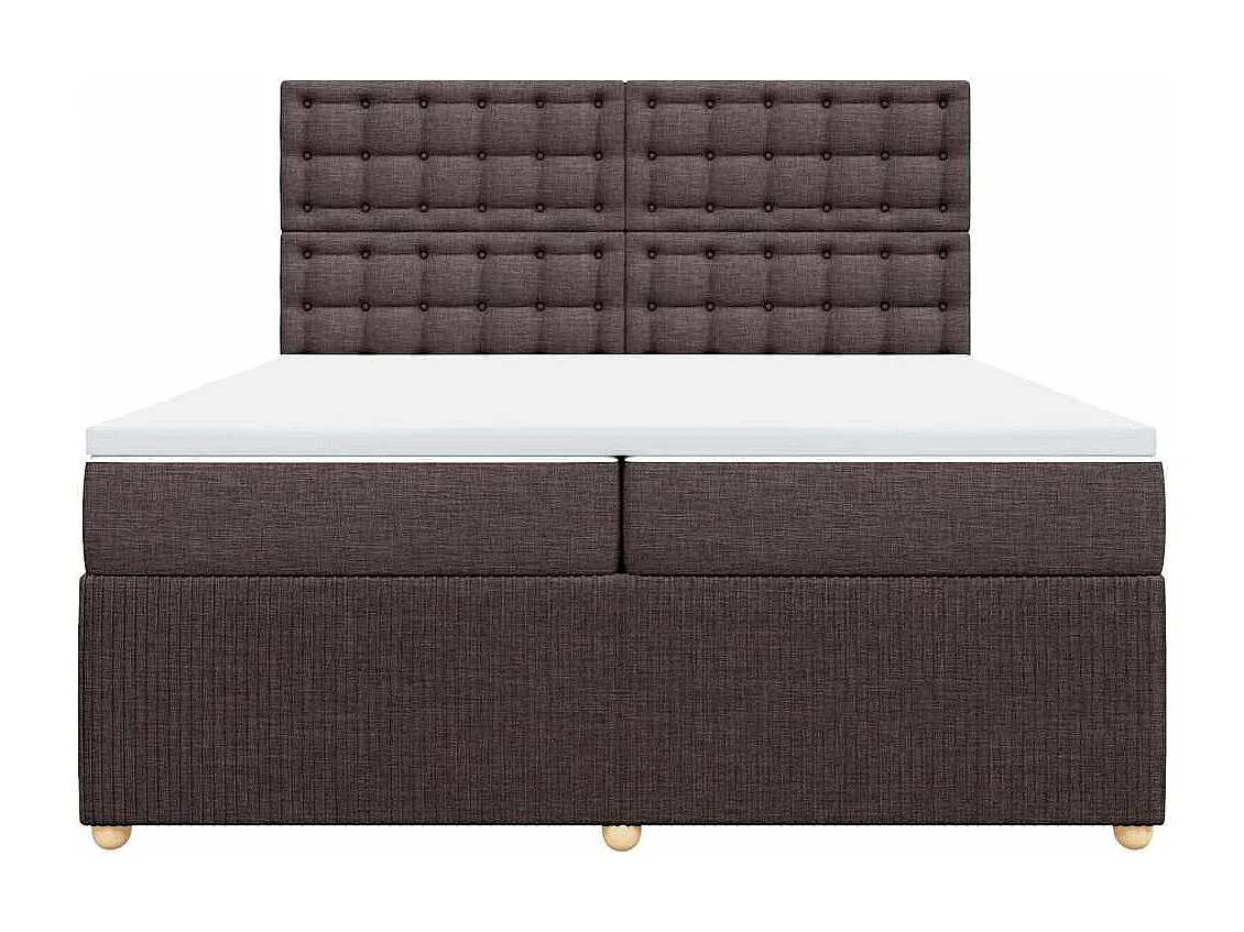 Sommier à lattes de lit avec matelas Marron foncé 200x200 cm