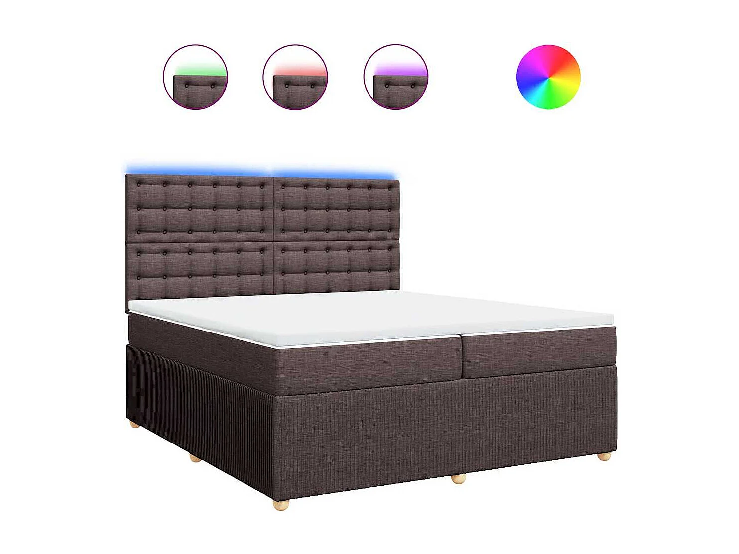 Boxspringbett mit Matratze Dunkelbraun 200x200 cm Stoff