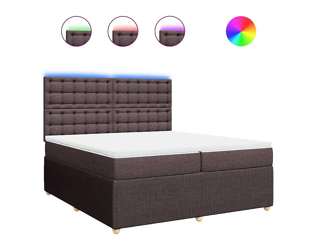 Boxspringbett mit Matratze Dunkelbraun 200x200 cm Stoff