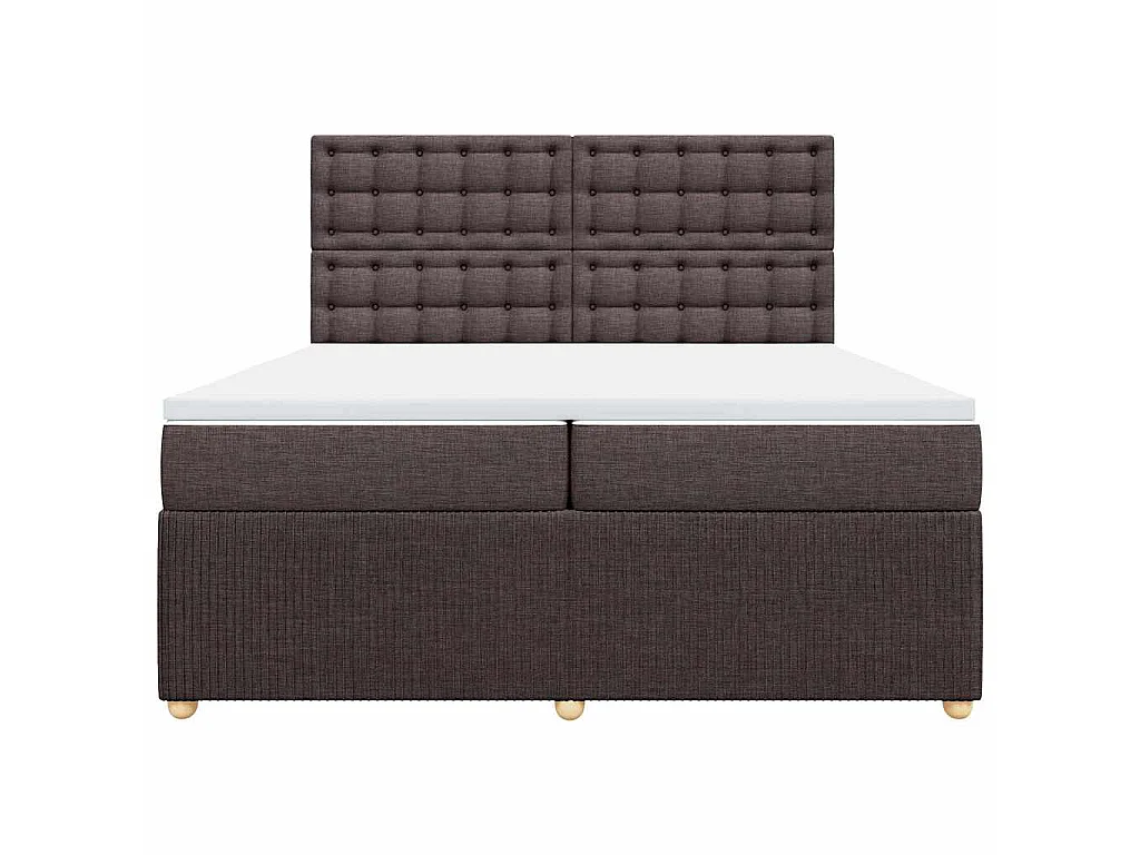 Boxspringbett mit Matratze Dunkelbraun 200x200 cm Stoff