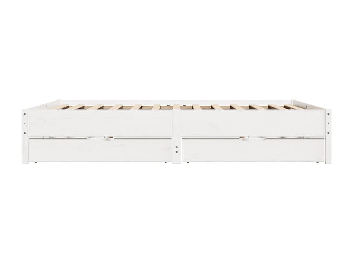 Cadre de lit sans matelas blanc 200x200 cm bois massif de pin
